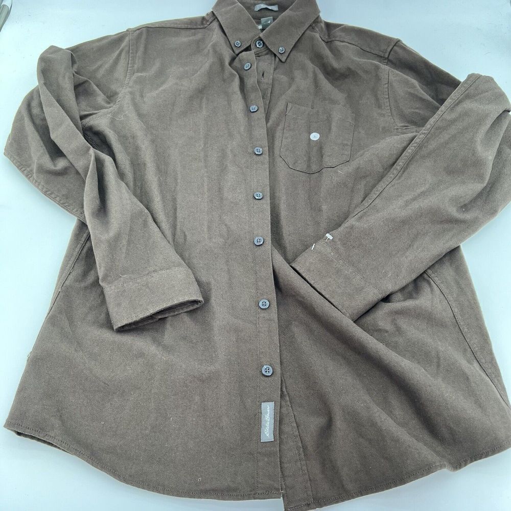 Eddie Bauer Brown Long Sleeve 1 Pocket Shirt Size Large Tall NWT